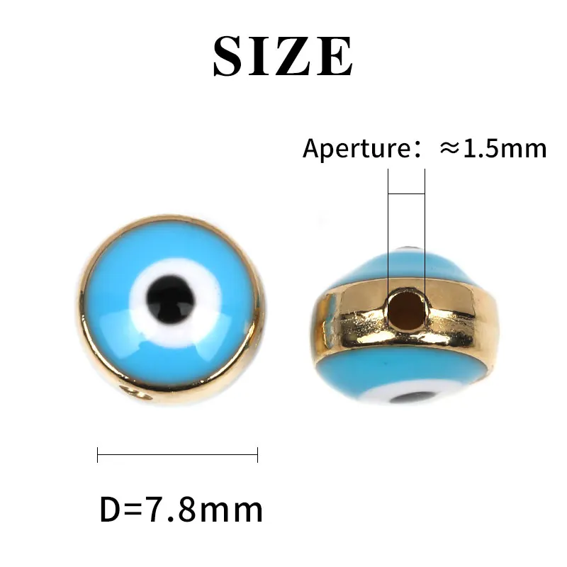 Wholesale Mix Color Flat Evil Eye Loose Glass Beads 8mm Evil Eye Bead For Bracelet And Jewelry Making