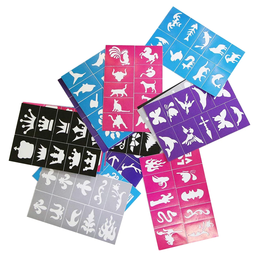 Reusable Body Art Temporary Tattoo Stencils for Face Body Painting