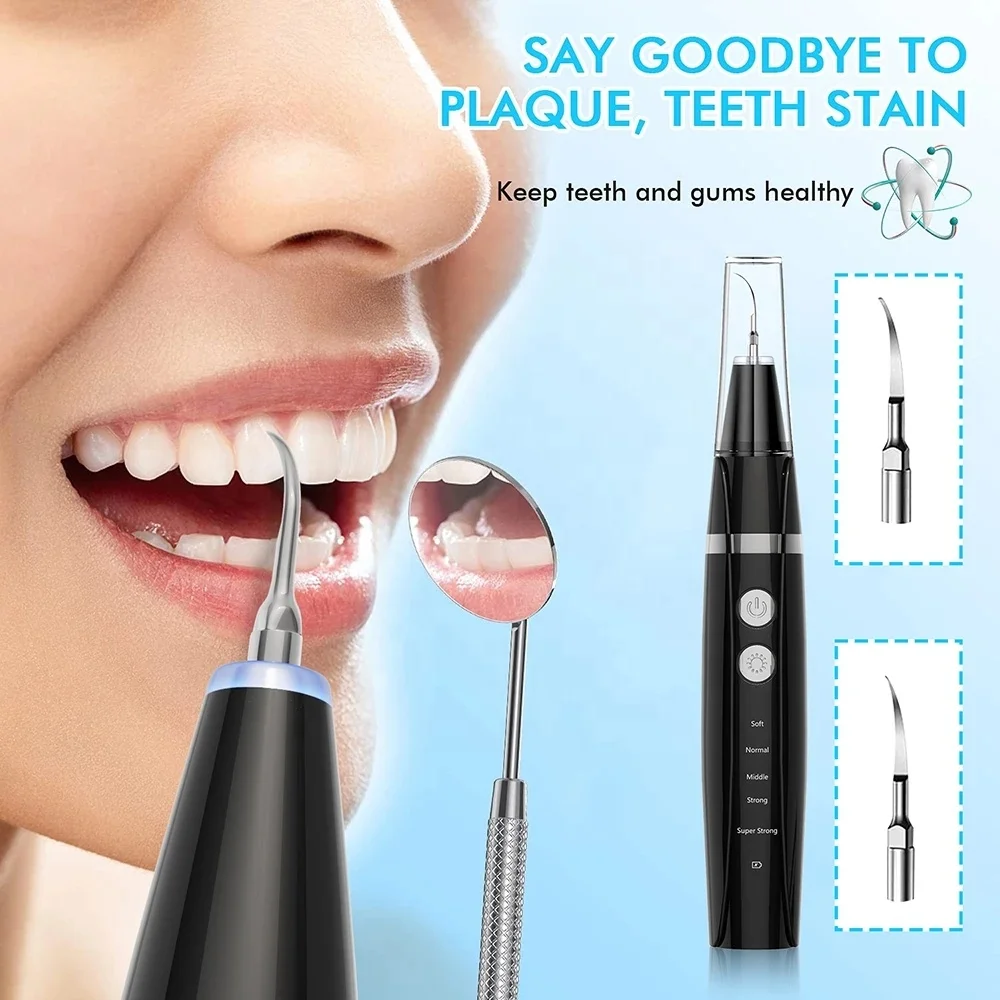 Electric Teeth Whitening Tool Ultrasonic Calculus Stain Remover Oral Tooth Plaque Tartar Cleaner Dental Scaler