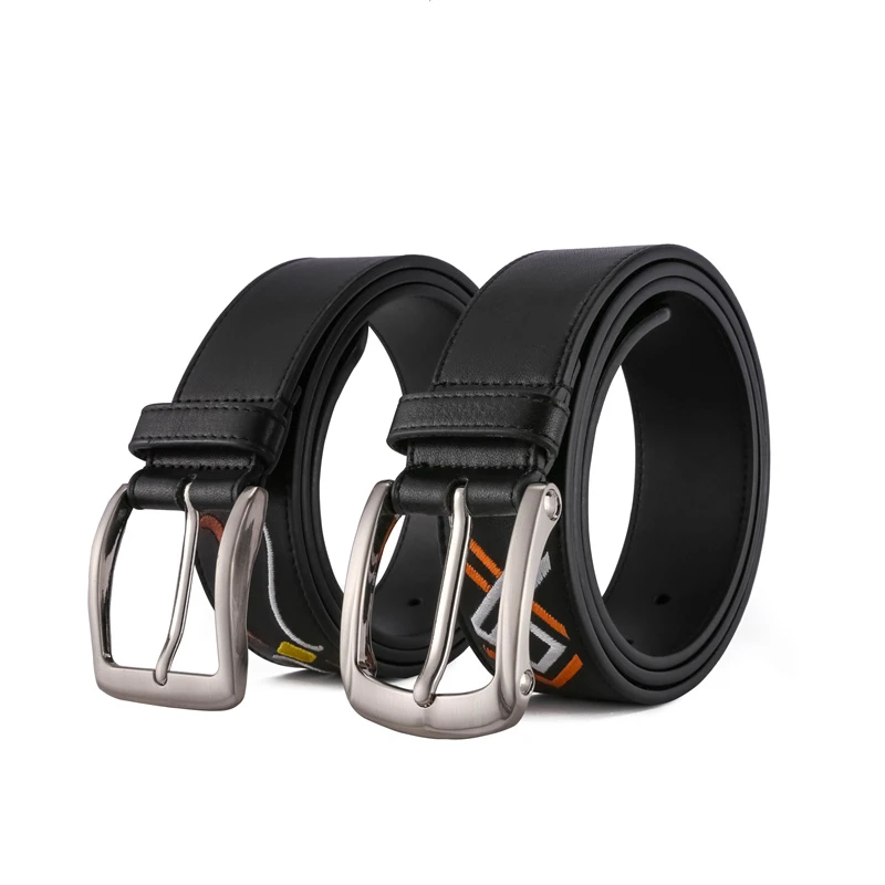 New Embroidery Mixed Needlepoint Belts Double Layer Cowhide Leather Belts Genuine Leather mens Belts