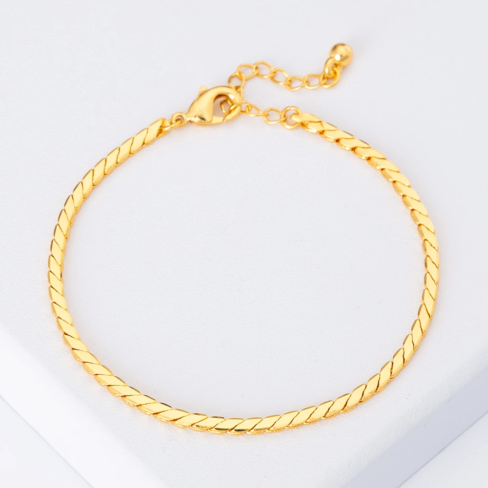 Custom jewelry 18k real gold plated fine chain bracelets jewelry for women ladies Jewelry