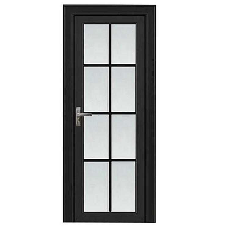 Modern aluminum frame interior swing tempered glass bathroom shower door