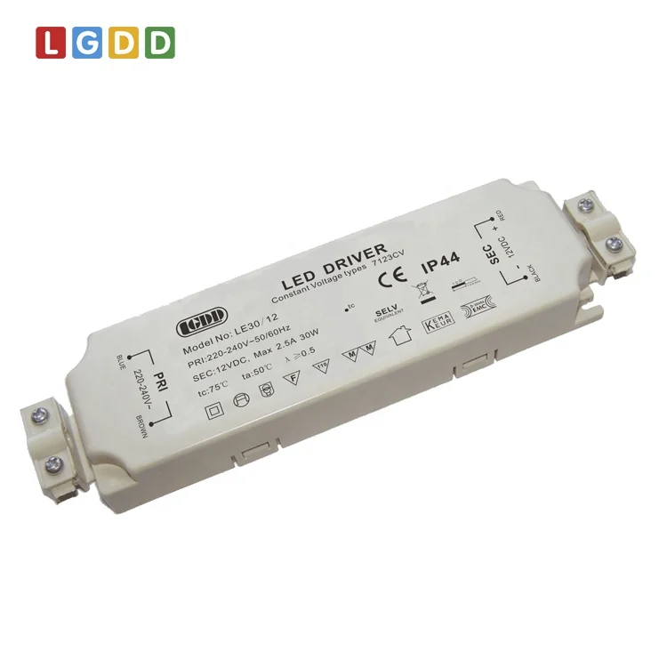 Class 2 CE 12V 24V 30W New ERP IP44 Waterproof Power Supply Constant Voltage  LED Driver