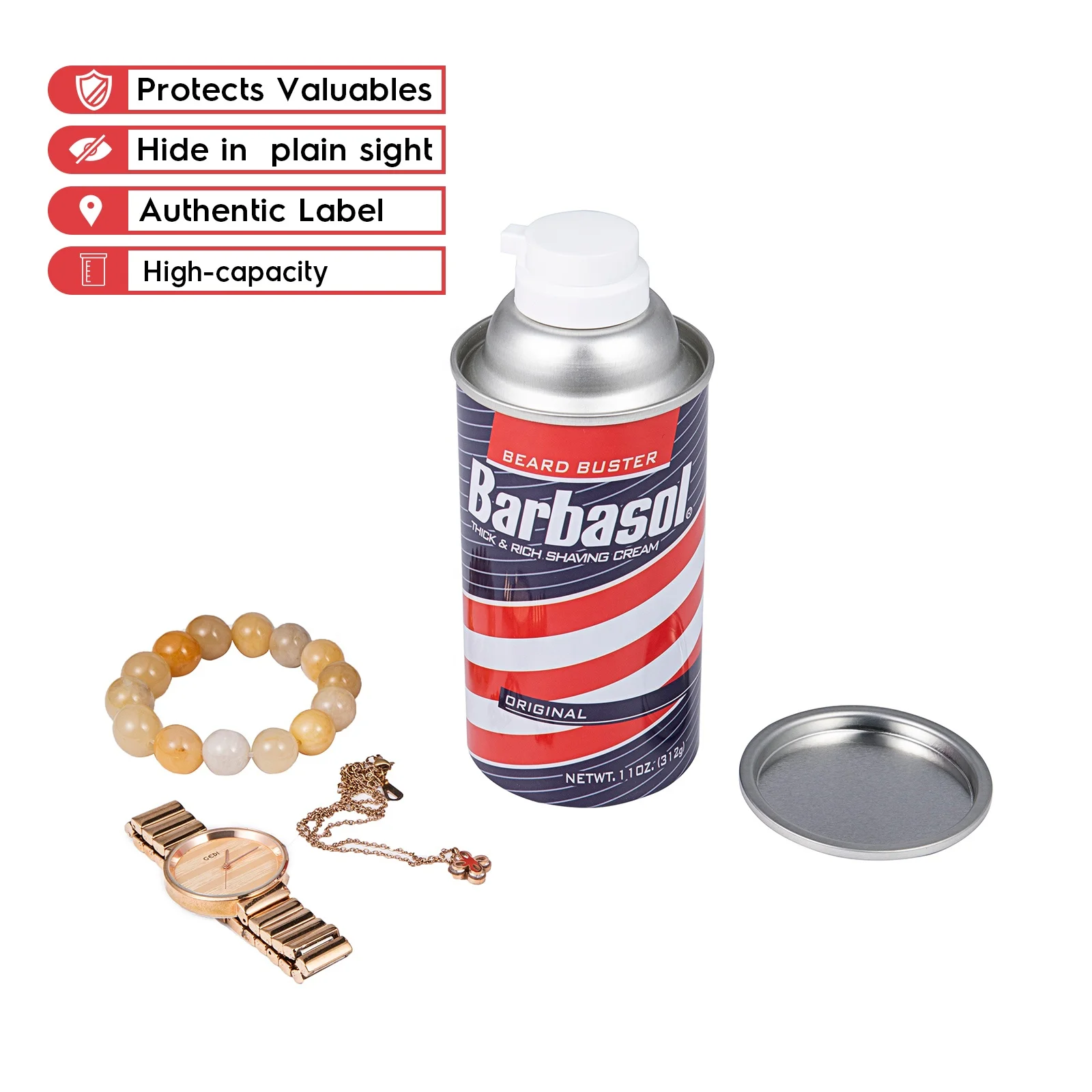 Diversion Safe Barbasol Shaving Cream Stash Hidden Can With Food Grade Smell Proof Bag