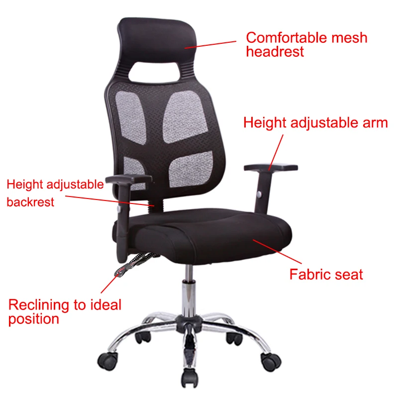 
Modern swivel mesh fabric ergonomic office computer chair with height adjustable armrest 