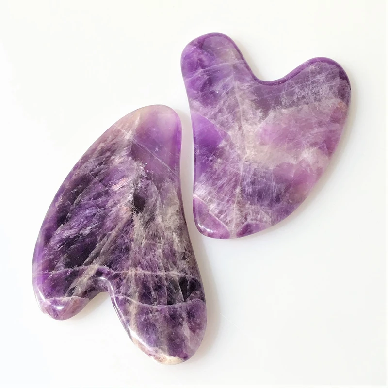 Huiying Fast shipping beauty personal care Amethyst facial gua sha board Purple Crystal