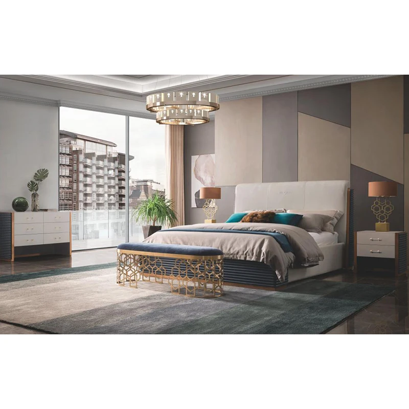 Modern luxury furniture custom solid wood bedroom set furniture