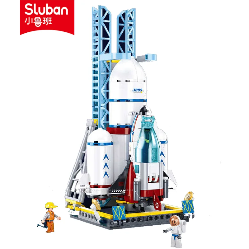 Sluban Building Block Toys Aerospace Series B1199 Dream Rocket Launch Center 424PCS Model Bricks Compatible With Leading Brands