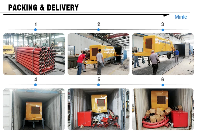 China Brand Stationary Concrete Pump Diesel Cement Pump with Reliable Engine and PLC for House Use or Engineering Structure