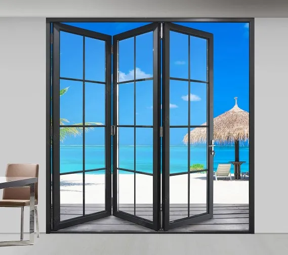 
aluminum interior glass sliding bifold door 