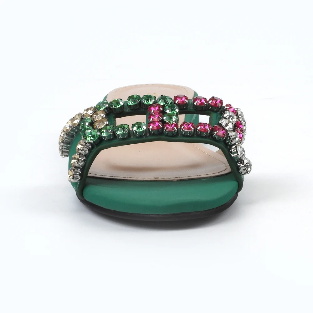 Women Party Shoes Low Block Heel Ladies Slippers And Sandals Comfy Open Toe Ladies Flat Shoes