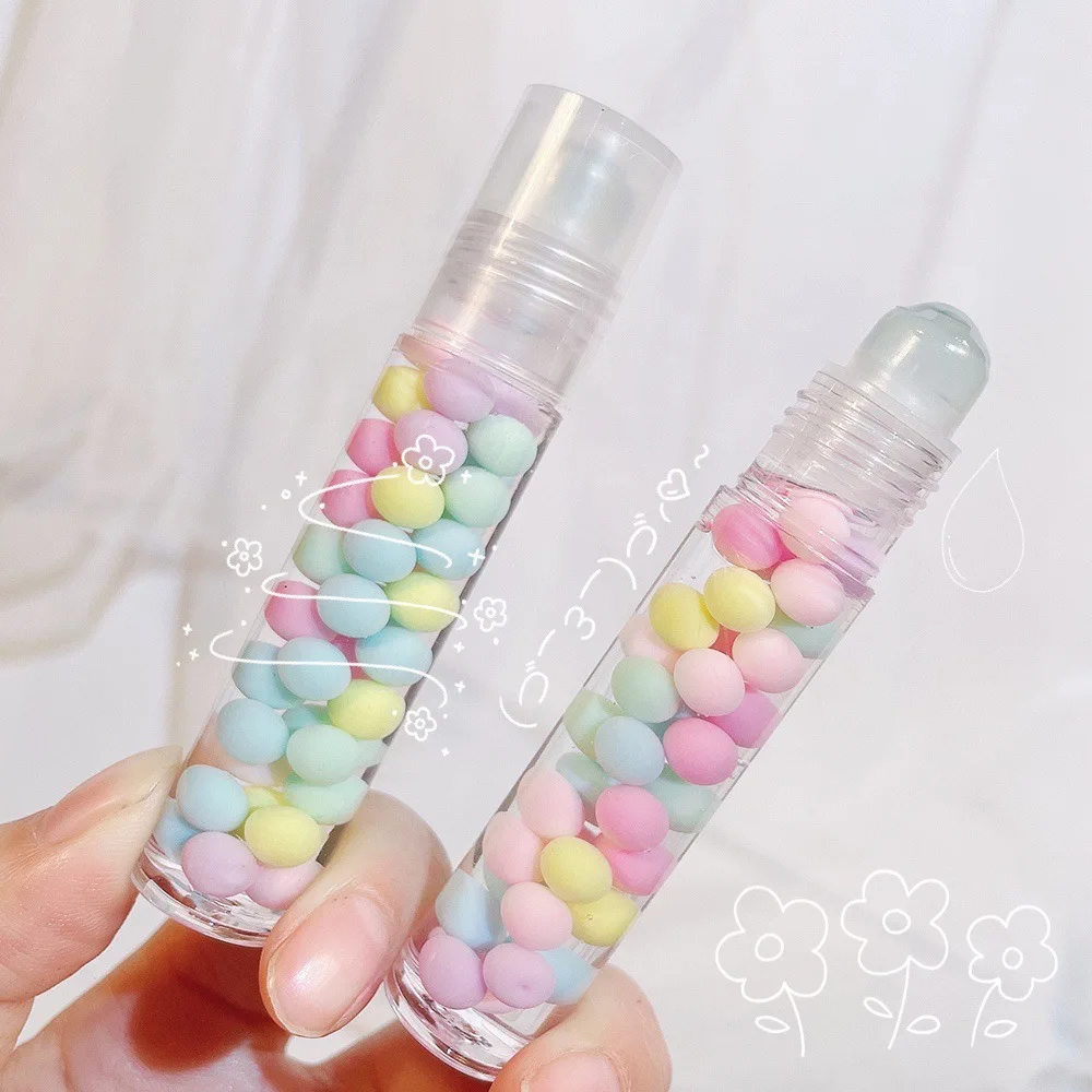 Color Ball Lip Gloss Clear Colorless Roll Ball Glass Lip Glaze Student Moisturizing Girls Lip Oil