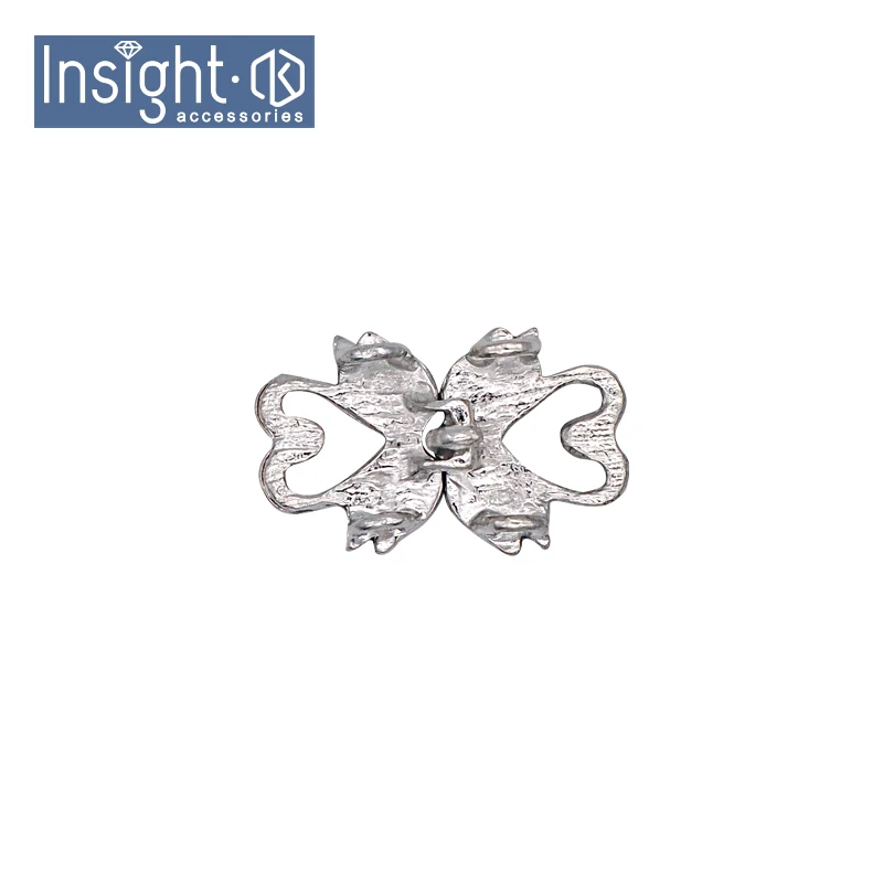 25*15mm Hot Garment Accessories Metal Buckles Double Wings Rhinestone Pair Buckles For Wedding Invitation