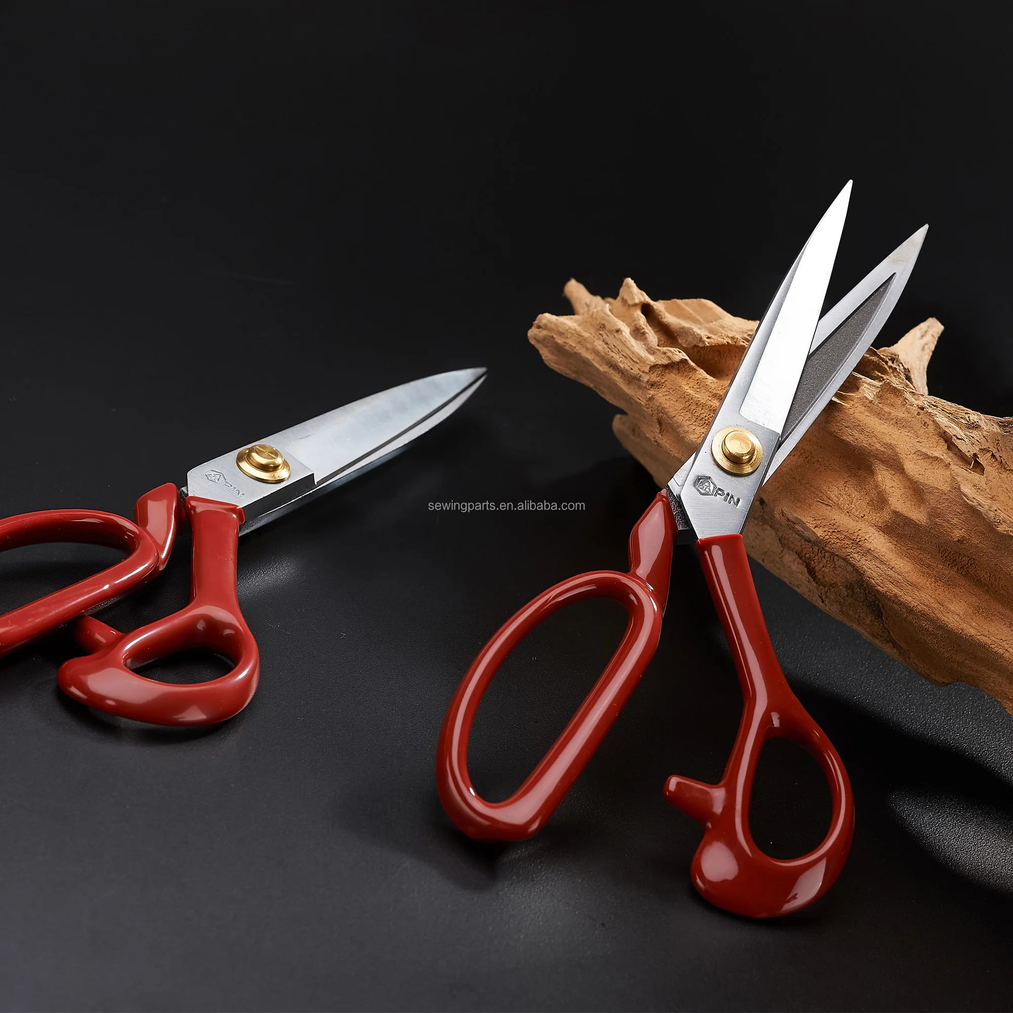 PIN Scissors for garment and cloth tailor scissors made of High manganese steel sharp red color 9 10 11 12 inch