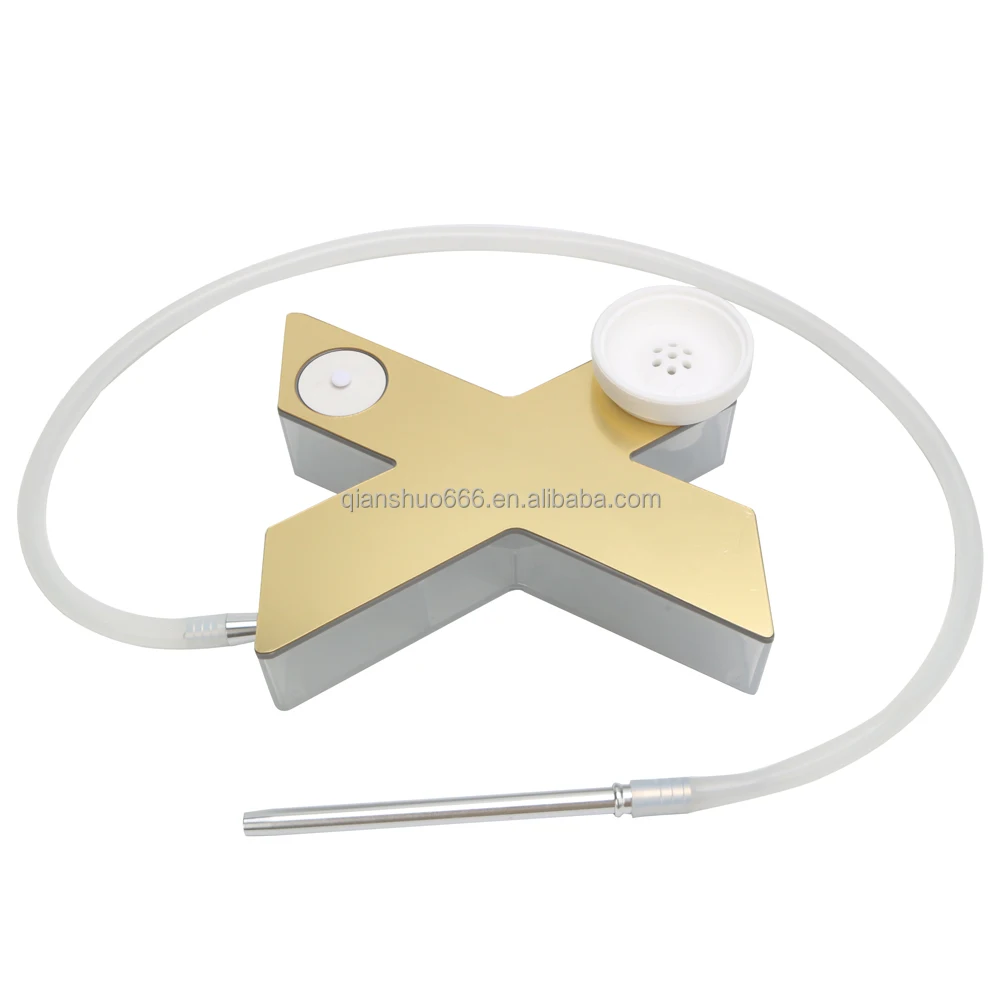 2022 New design customized Wholesale cheap portable acrylic hookah car travel shisha box X shisha hookah with LED light