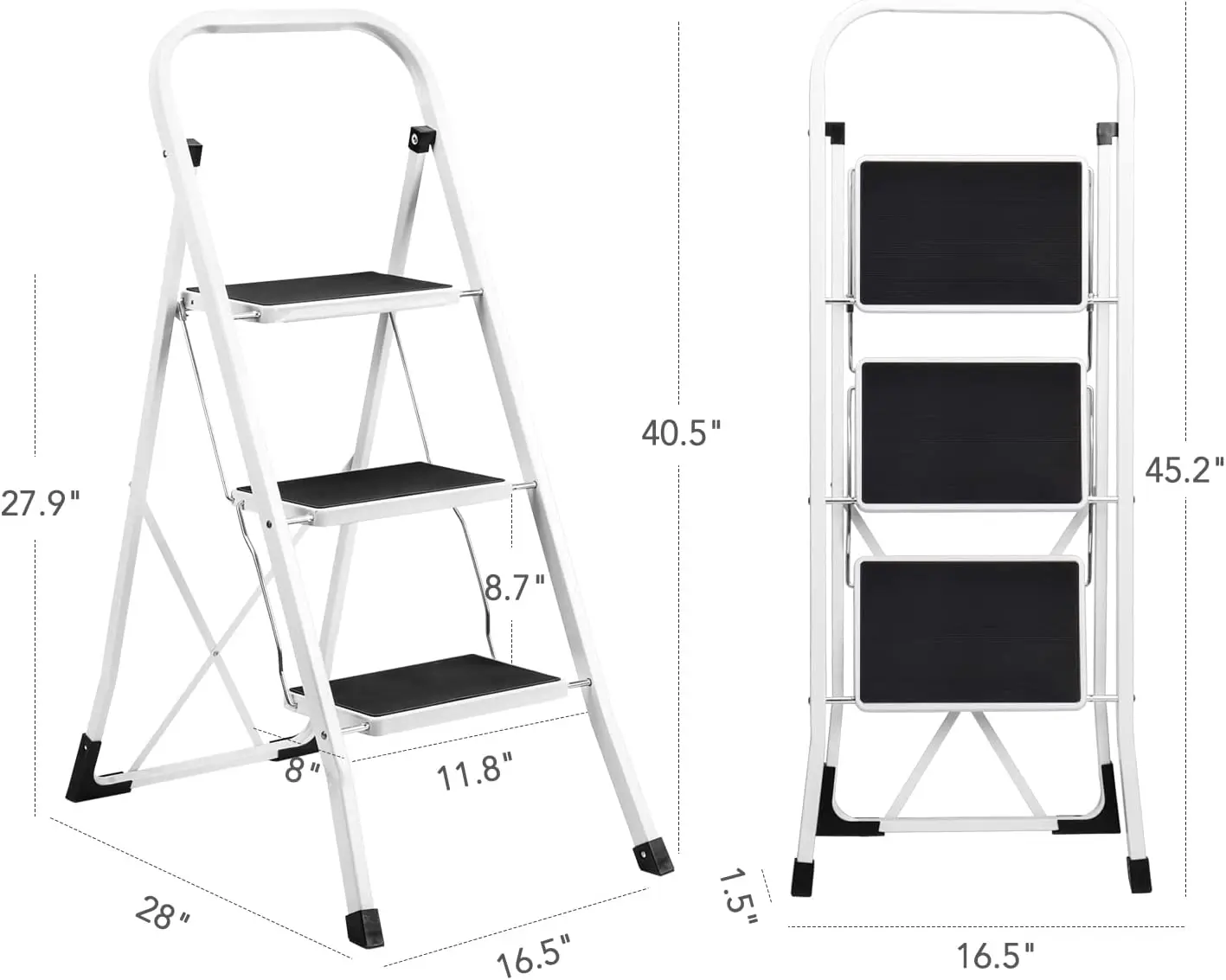 Pool Loft Multipurpose Steel Platform Household Folding Attic Aluminium Step Folding Ladder With 3 Step