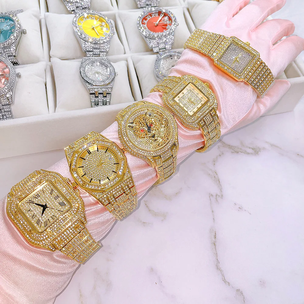 Factory Wholesale Handsome Lifelike Leopard Watch Luxury Red Diamond Eye Gold Plated Lucky Watch For Men