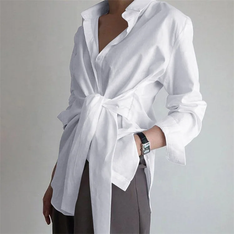 
LF-36 Woman Summer Clothes Fashion 2021 Ladies Blouse Tops Oversized Designer Lace Up Spring Plus Size Shirts for Women Blouses 