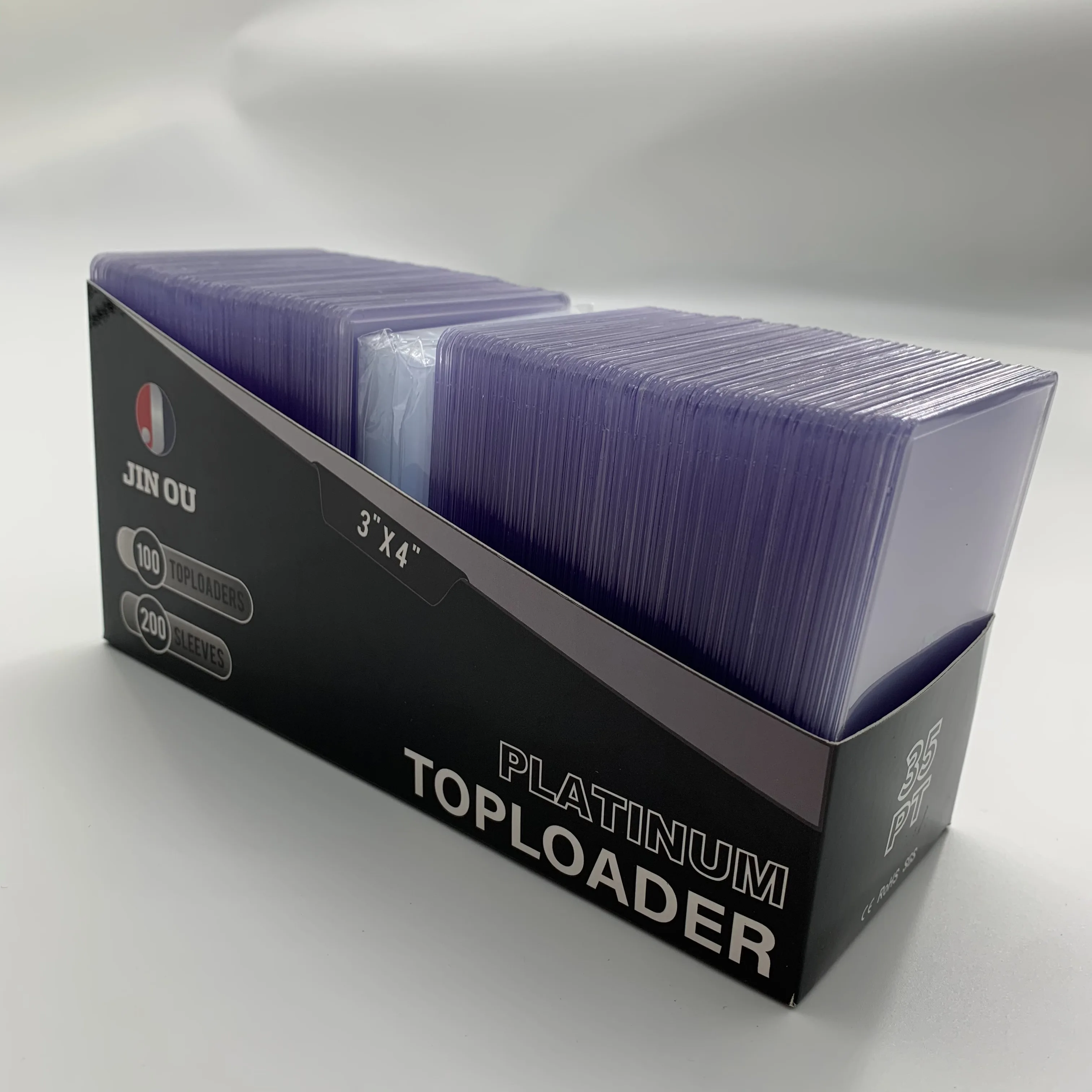Hot Selling 35pt Toploader  film protected  3x4 Trading Cards Sports Cards Baseball Cards Sleeves
