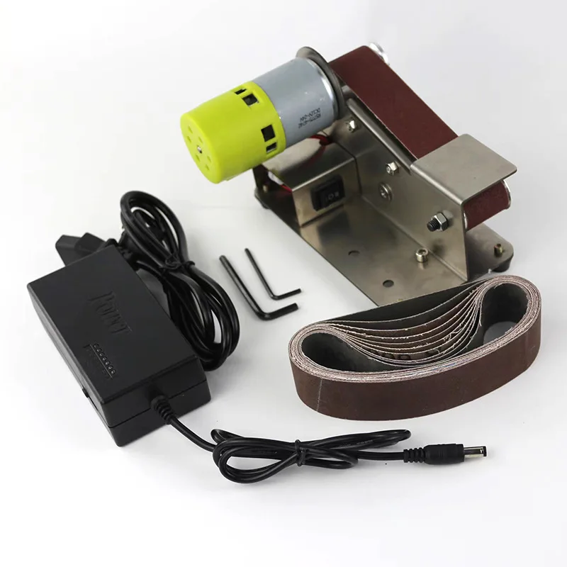Home Miniature Small Belt Sander Mini Electric Polishing Machine Knife Sharpeners Open Edge Desktop Sandpaper Belt Sander