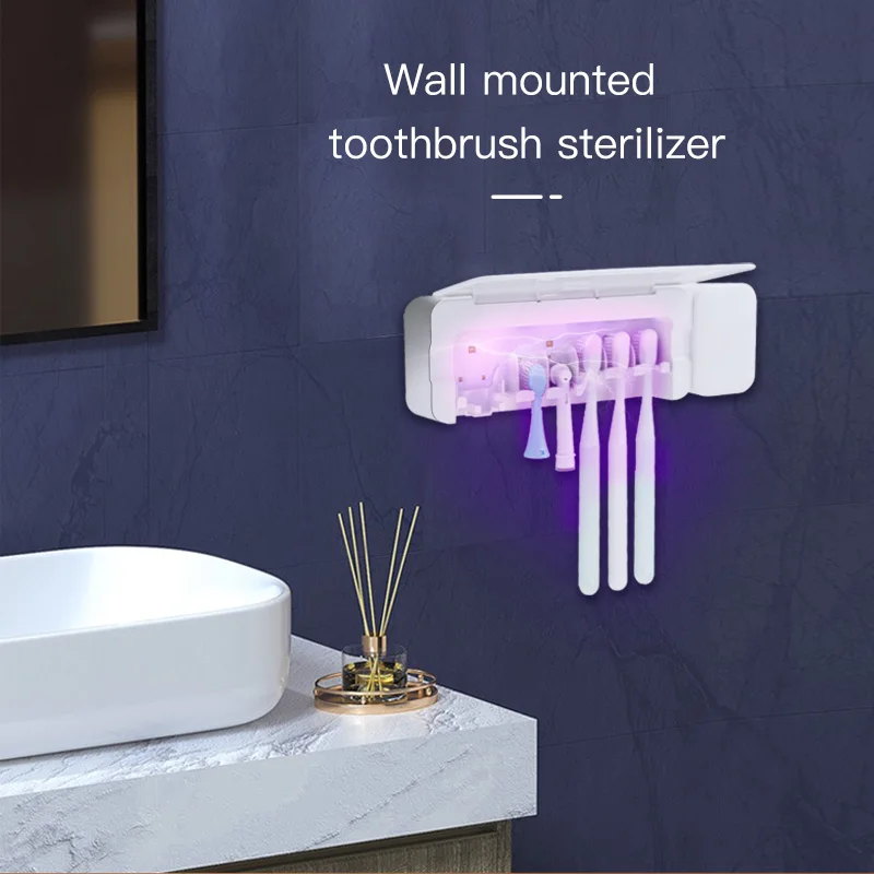 Таймер светодиодный перезаряжаемый органайзер для зубных щеток для ванной комнаты, настенный автоматический держатель для зубных щеток для электронных зубов