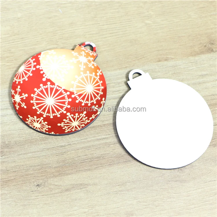 MDFSUB shipped in 3 days Christmas Tree DecorationSublimation Ornament Wood Ornaments Blank Sublimation Mdf Christmas Ornament