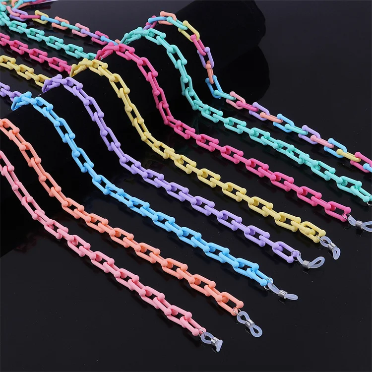 Colorful Matte Acrylic Chain Sunglasses Chains Lanyard Women Face Masking Chain Straps For Women Girls Fashion Jewelry