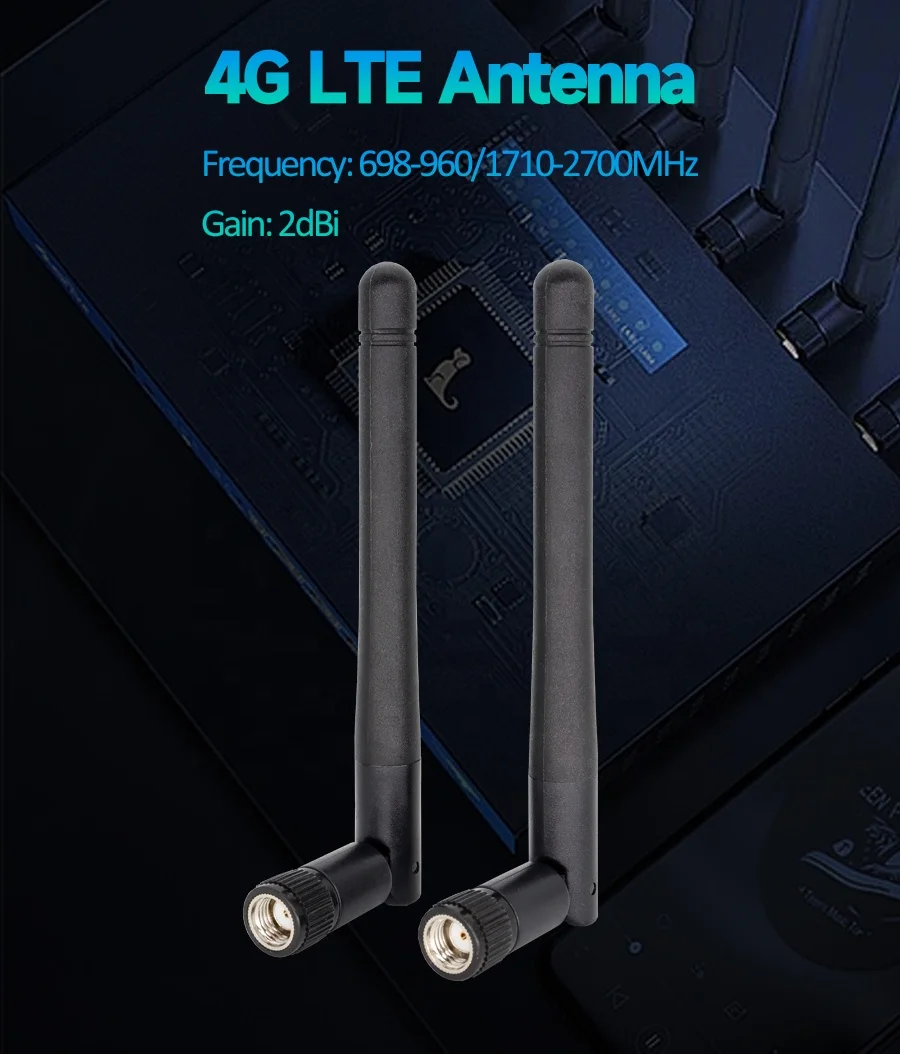 External Foldable Omnidirectional 2dBi  LTE Rubber 4G Telecom Cell Antenna