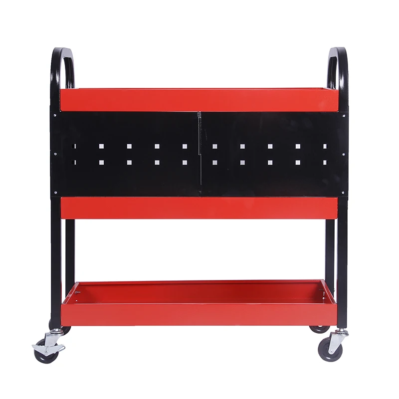 Тележка для автомойки 3 уровня с боковой подвесной пластиной и крючками