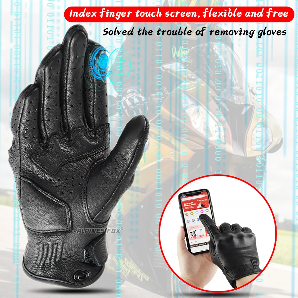 Retro Leather Motorcycle Gloves Motocross locomotive Guantes Men Women Motorbike Racing Gloves off-road MX MTB DH Cycling Luvas