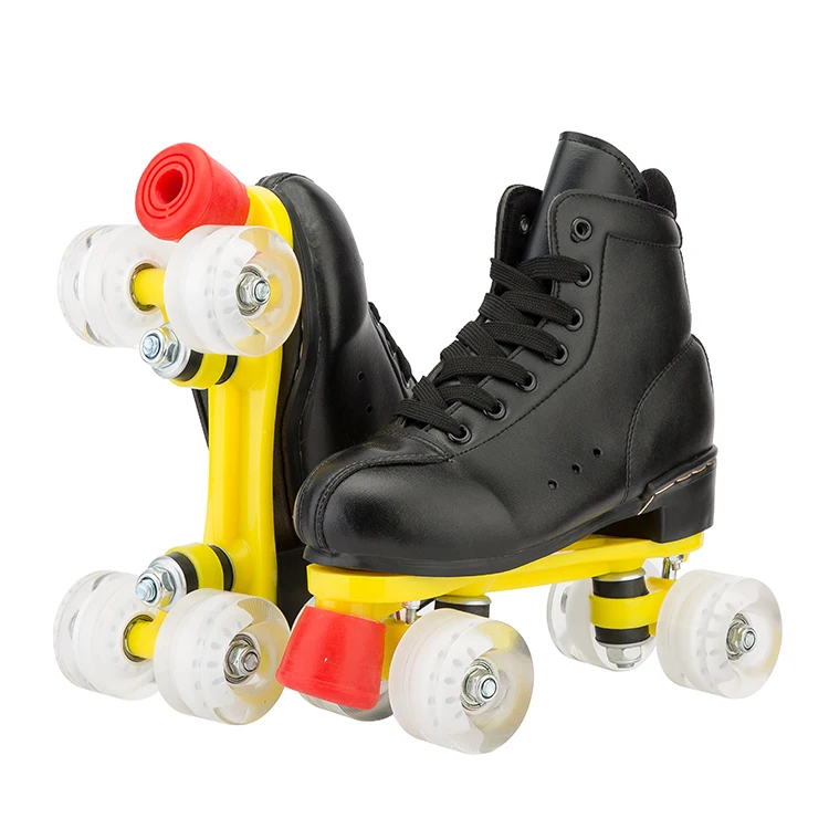Cost-effective double row four wheels roller skates