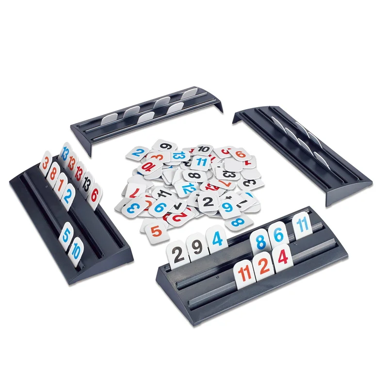 BGL Indoor Fun Desktop Toy Children 106 Card Number Travel Set Plastic Rummy Tile Board Game