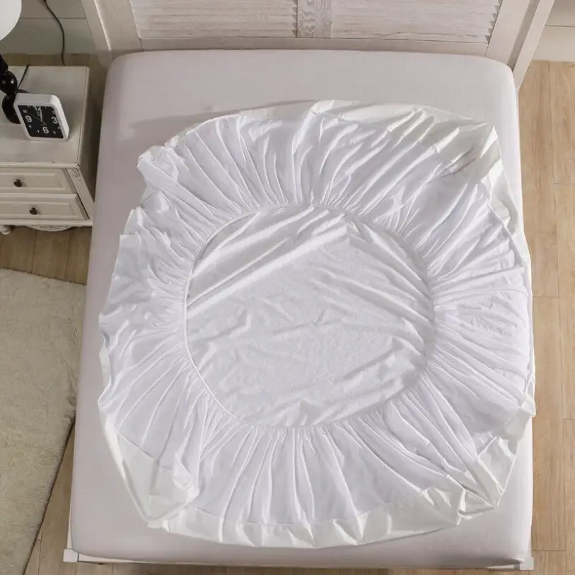100% водонепроницаемый махровый хлопковый пыленепроницаемый дышащий ультратонкий наматрасник с глубоким карманом первоклассный наматрасник с защитой