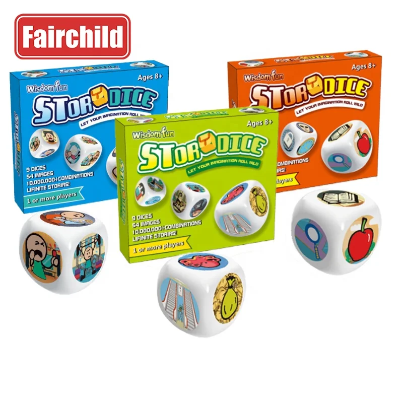 Story Dice Cubes Puzzle Board Game For Kids School Teaching Conversation Social Unlimited Stories Toys