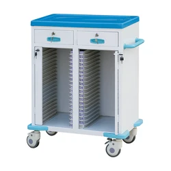 Medical Record Holder Trolley Hospital Medical Patient File Records Trolley Cart with Drawers Medical history clip trolley