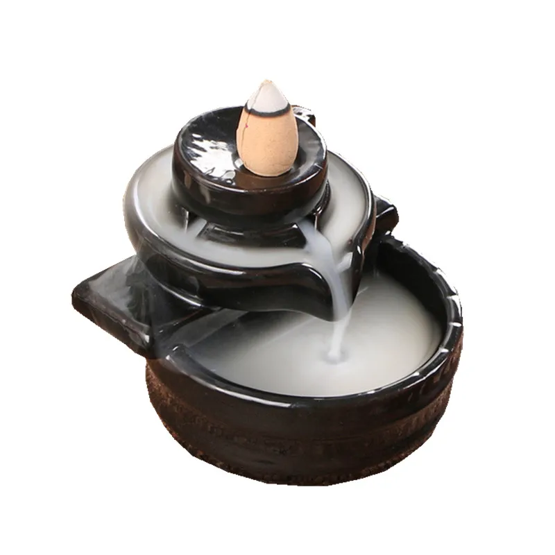 Waterfall Incense Holder Backflow Cone Ceramic Burner Handcrafted Porcelain Censer Incense Stick Stand