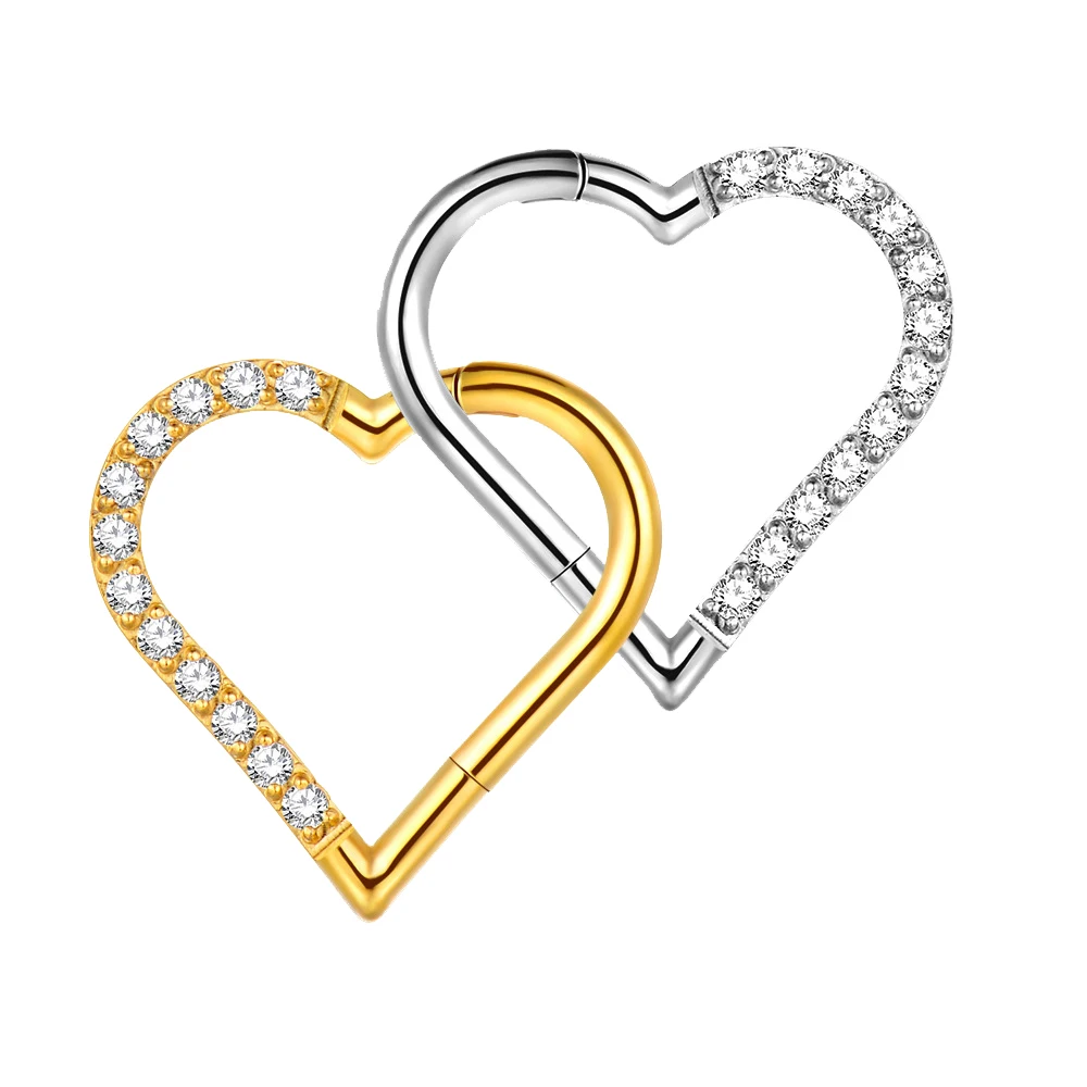 Серьги-кольца в форме сердца