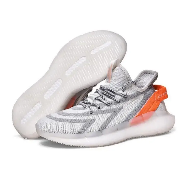 China Factory yeezy shoes men fashion sport sneakers reflect light casual running shoes E-TPU walking sock shoes