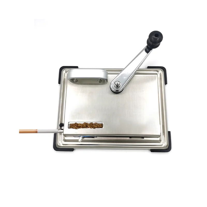 Wholesale 8.0mm Custom Logo Sturdy Stainless Steel Tobacco Manual Cigarette Rolling Filling Machine with Crank