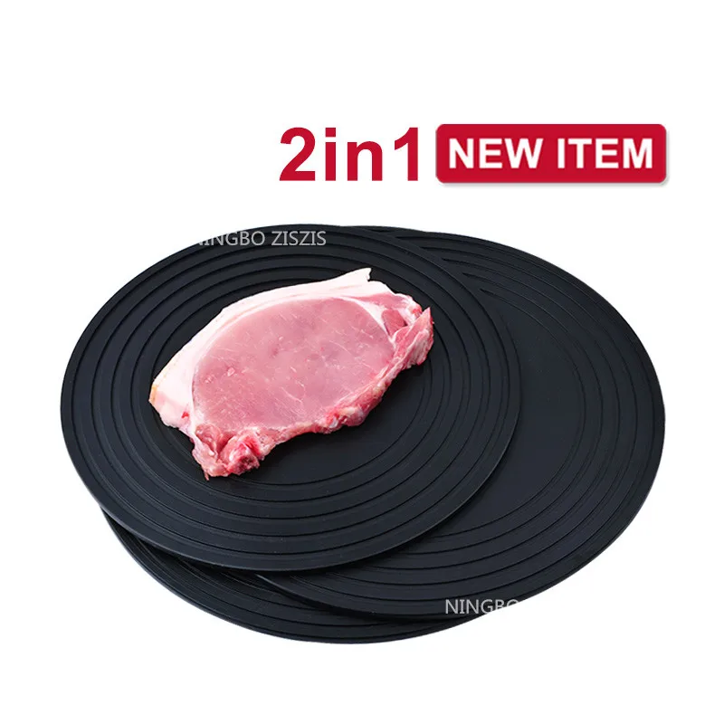 Defrosting Tray, Round Defrosting Plate Tray, Thawing Plate for Fast Defrosting of Frozen Foods Such as Chicken,Meat,Fish,Prawns