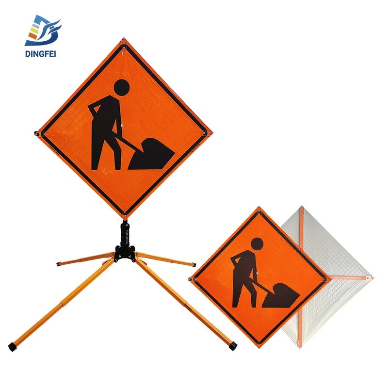 TC-2B MUTCD Construction Temporary Road Work Road Work Short Duration High Intensity Vinyl Reflective Roll Up Traffic Signs