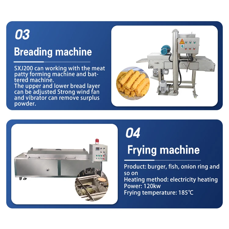 burger making machine chicken nuggets breading machine automatic chicken nuggets production line