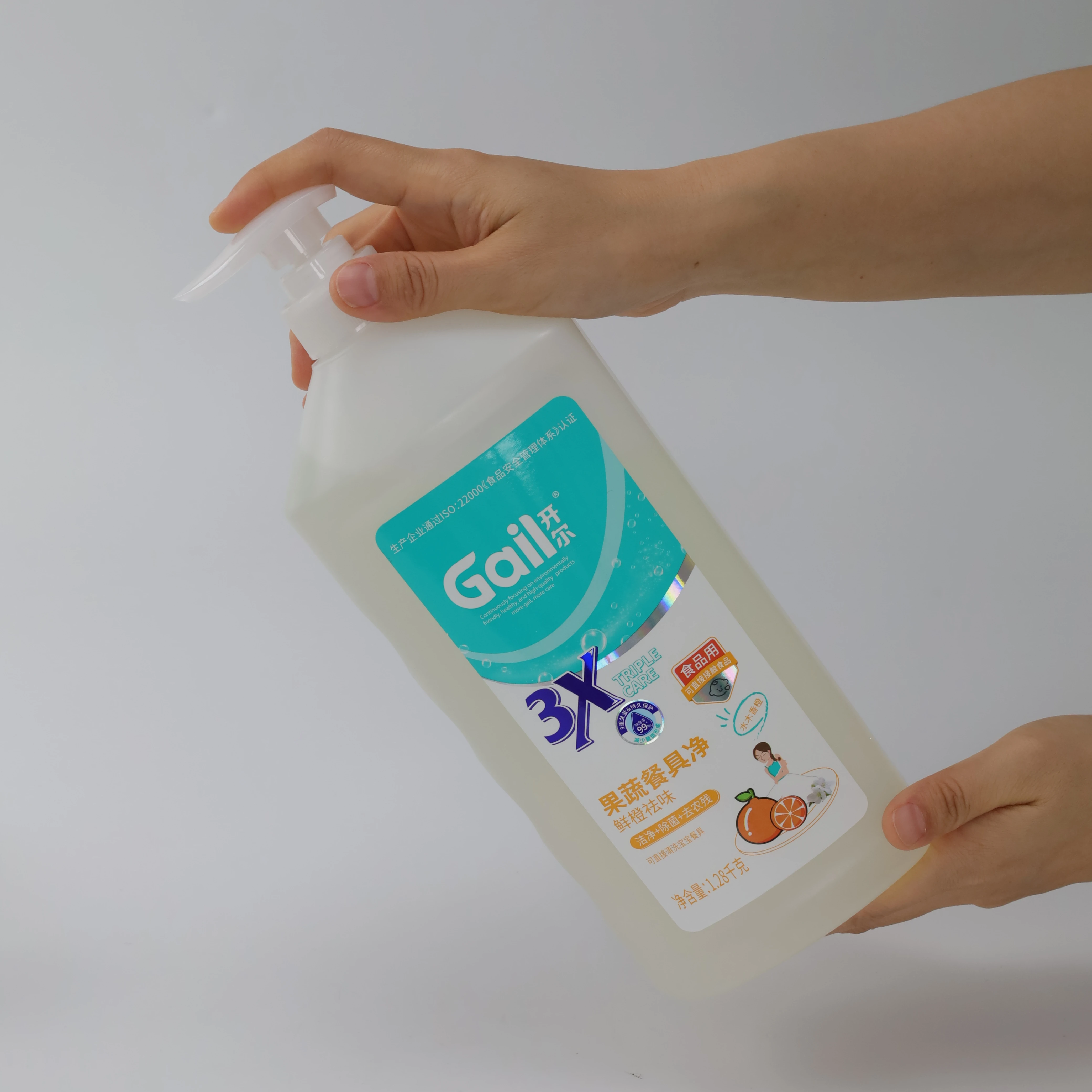 Customized Orange Flavored Biodegradable Formula Liquid Dish Soap Super Degreaser For Fruits Vegetables And Dishes Wholesale