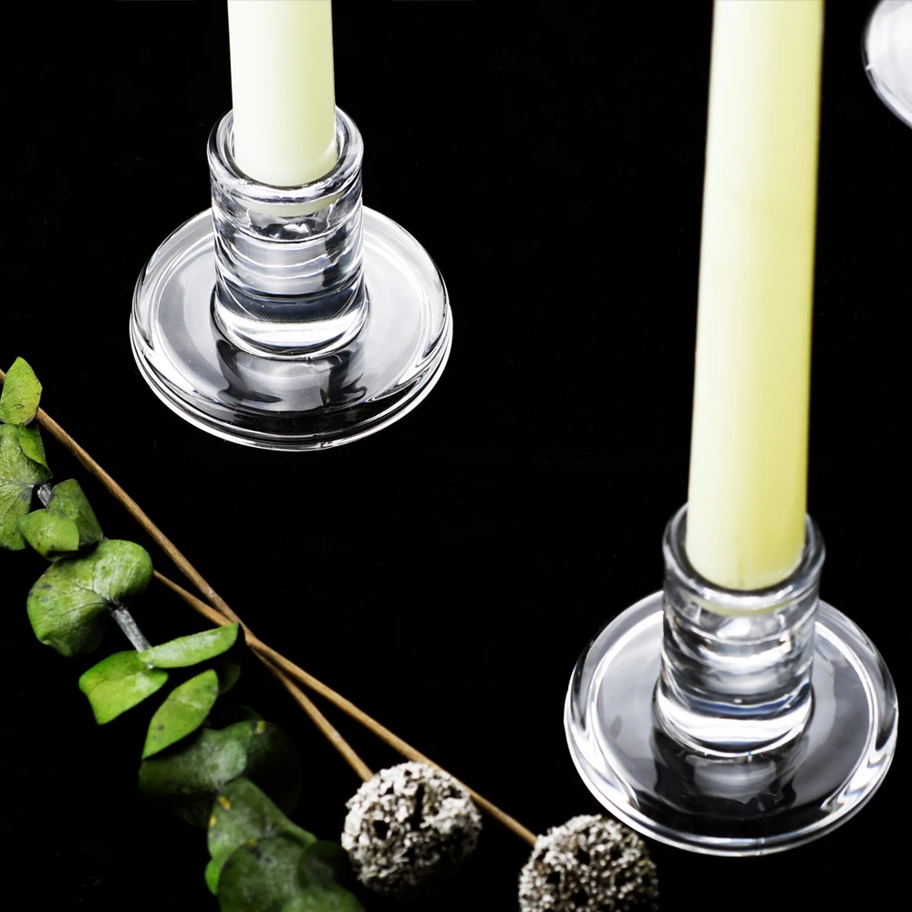 European Style Simple Glass Candlestick For Candlelight Dinner Wedding