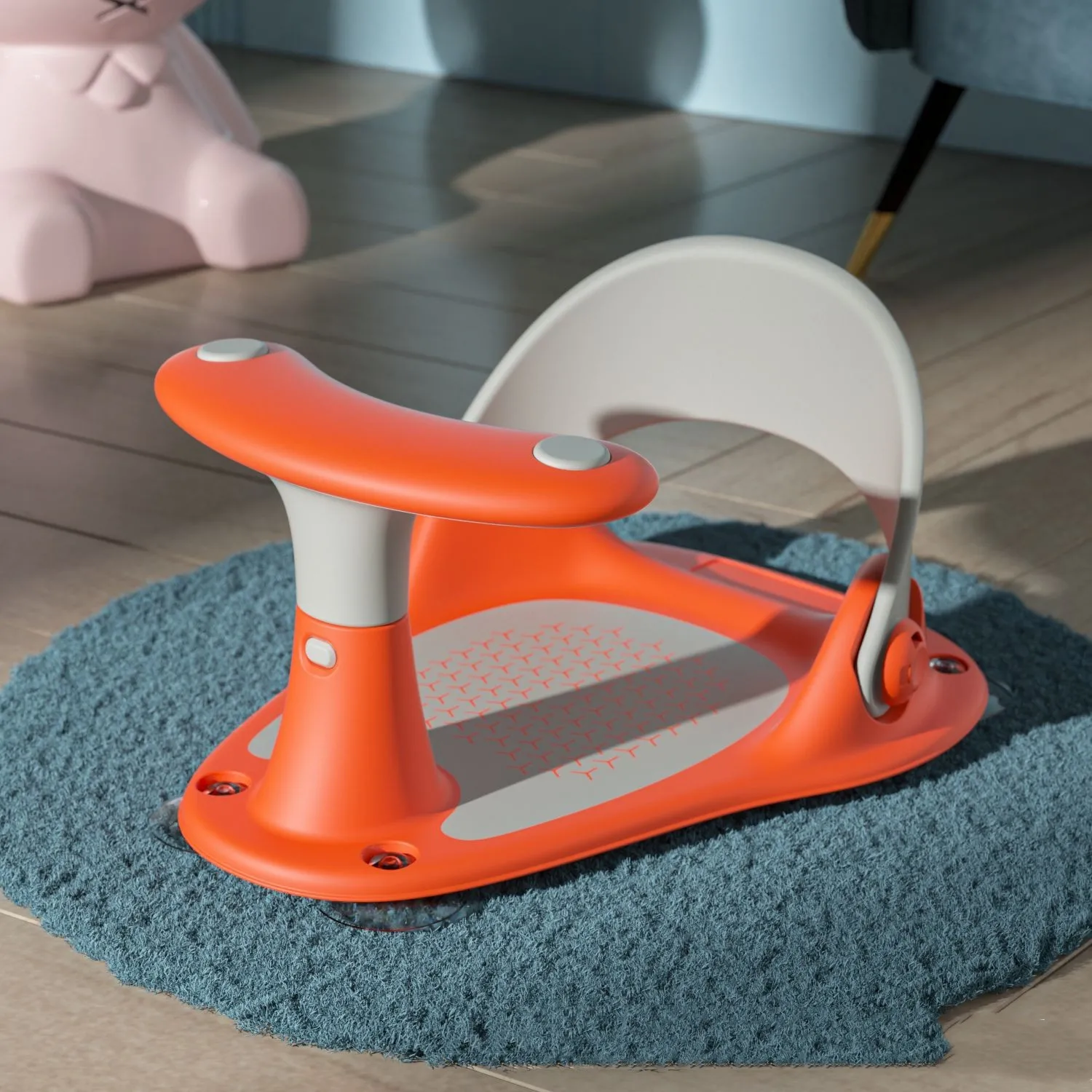 6 to 12 months infant baby bath tub seat baby bath chair with backrest suction cups