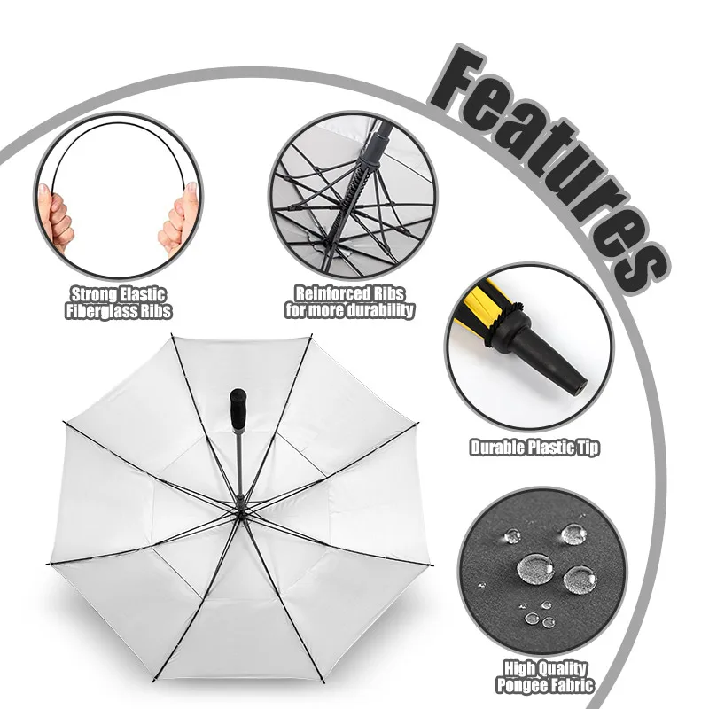 PLAYEAGLE Large 2-layer Golf Umbrellas  Good Wind Resistance Semi-automatic Umbrella