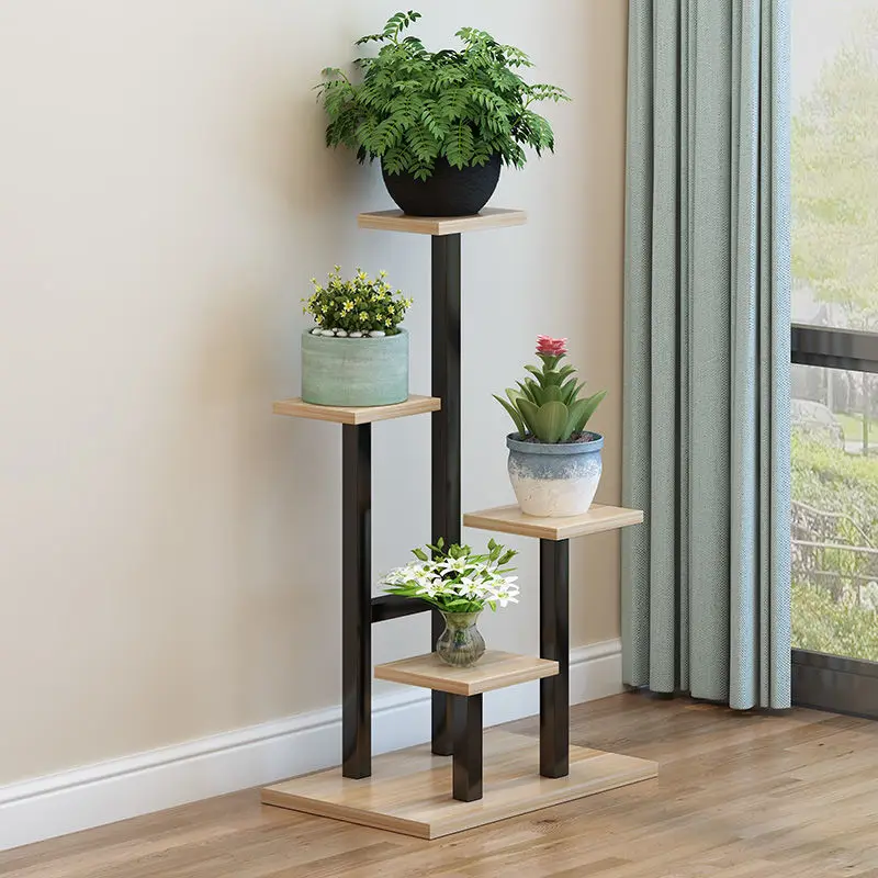 living room wooden flower pot display rack wedding decoration flower stand balcony metal flower stand