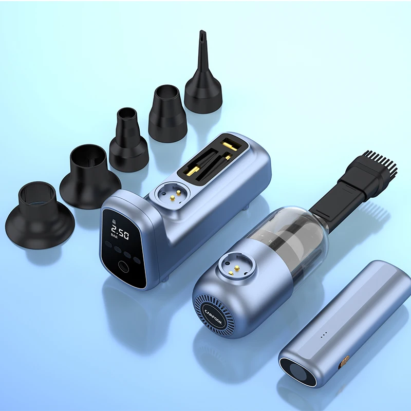 Mini Portable Inflator/pump High Suction Vehicle Vacuum Cleaner Wireless Handheld Car Vacuum Cleaners With Wash HEPA Filter