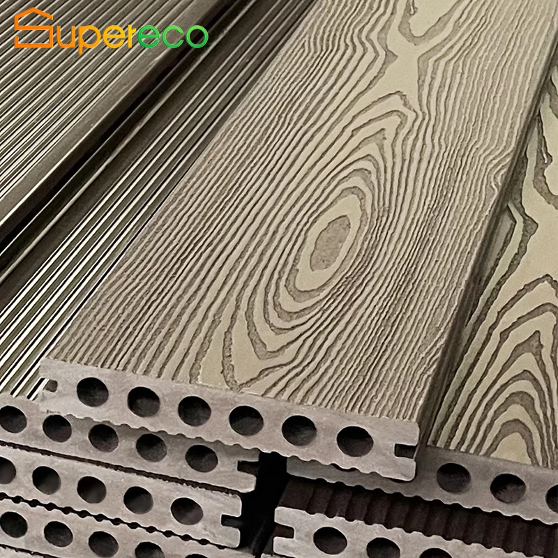 Supereco Exterior Outside Fireproof Wpc Decking Composite Wood Plastic Co-Extrusion Decking For Garden Patio