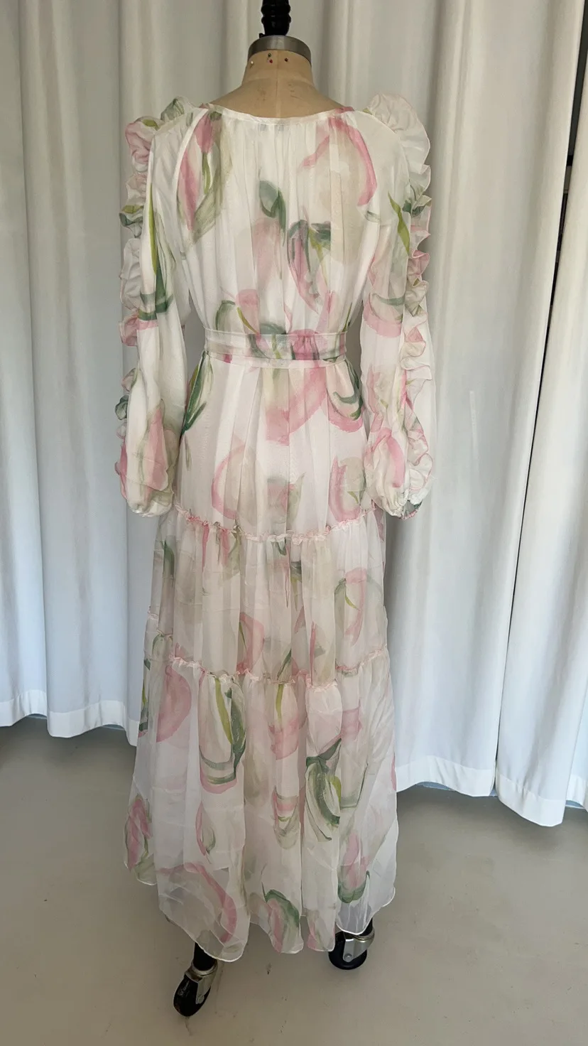 Women Abaya Muslim Fashion Printing Luxury Diamonds Belted Dress Turn-down Collar Long Dresses Ramadan Jalabiyat 2024